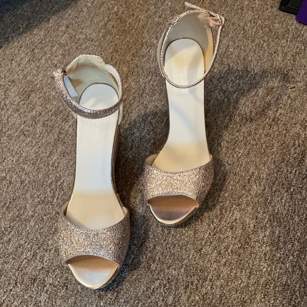 Rose gold glitter wedge